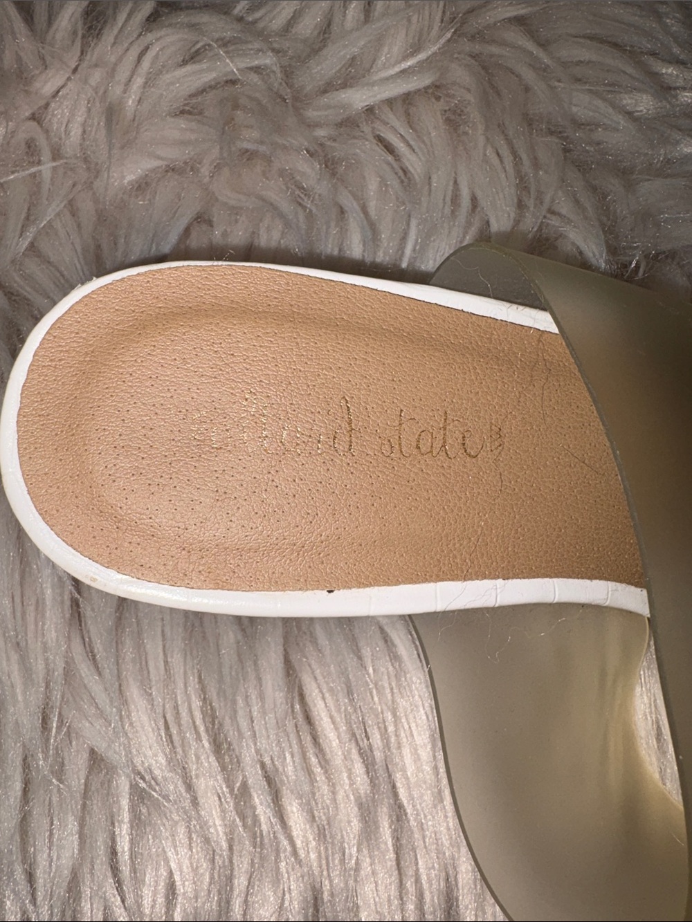 Alter’d State Clear Strap White Slide Sandals - Picture 2 of 6